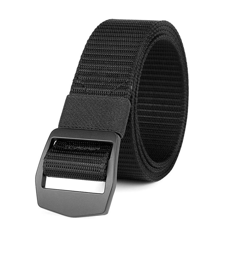 JASGOOD Tactical Heavy Duty Reinforced Nylon Belt for Men Adjustable Military Webbing Belt Strap with Metal Buckle (Pants Size Below 42 Inches, 2-Black) - Image 1